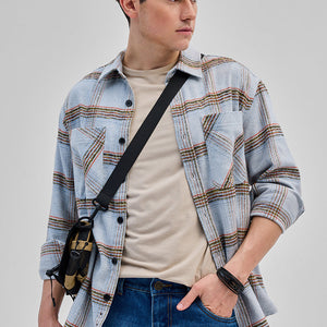 Light Blue Double Pocket Flannel Overshirt