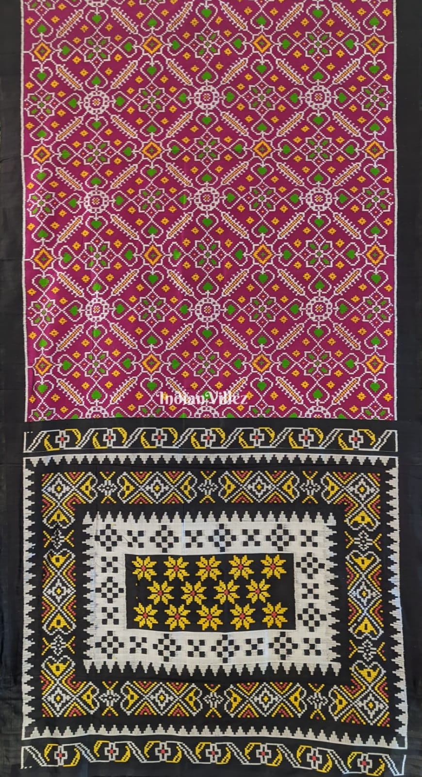 Rajkot Patola Inspired Odisha Handloom Contemporary Silk Saree