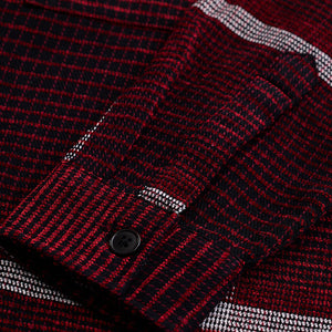 Red Cord Textured Overshirt