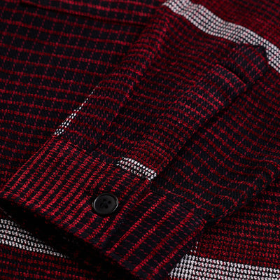 Red Cord Textured Overshirt