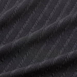 Black Textured Cuban T-Shirt