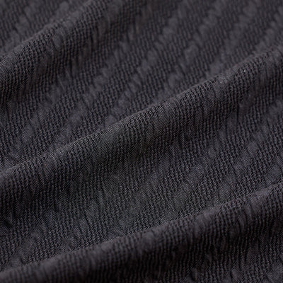 Black Textured Cuban T-Shirt