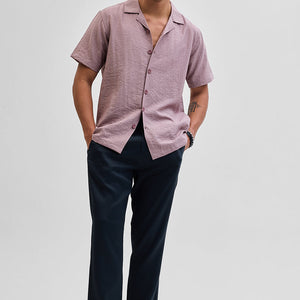 Navy Self-Design Slim Fit Trousers