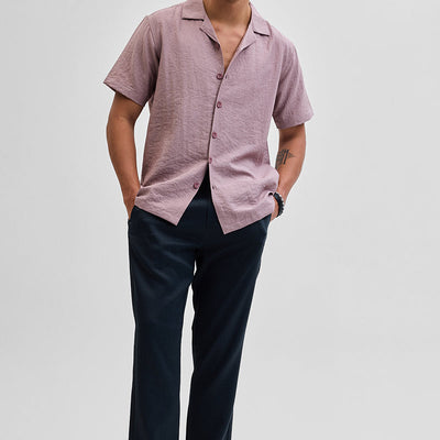 Navy Self-Design Slim Fit Trousers