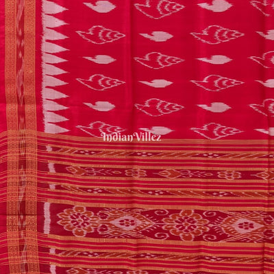 Red Sankha Odisha Ikat Khandua Silk Saree
