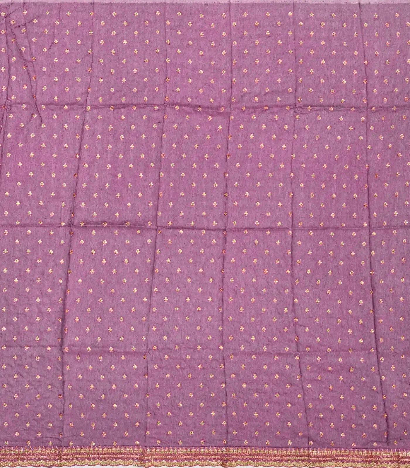 Lilac Woven Viscose Saree With Printed Floral Motifs