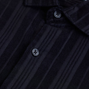 Black Corduroy Slim Fit Shirt