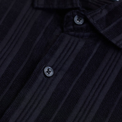 Black Corduroy Slim Fit Shirt