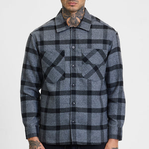Grey Checks Relaxed Fit Overshirt