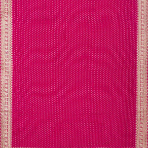 Pink Woven Georgette Saree With Floral Embroidery