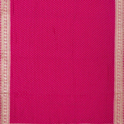 Pink Woven Georgette Saree With Floral Embroidery