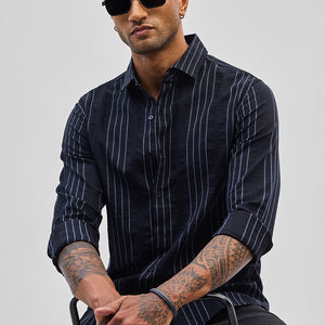 Black Stripes Slim Fit Shirt