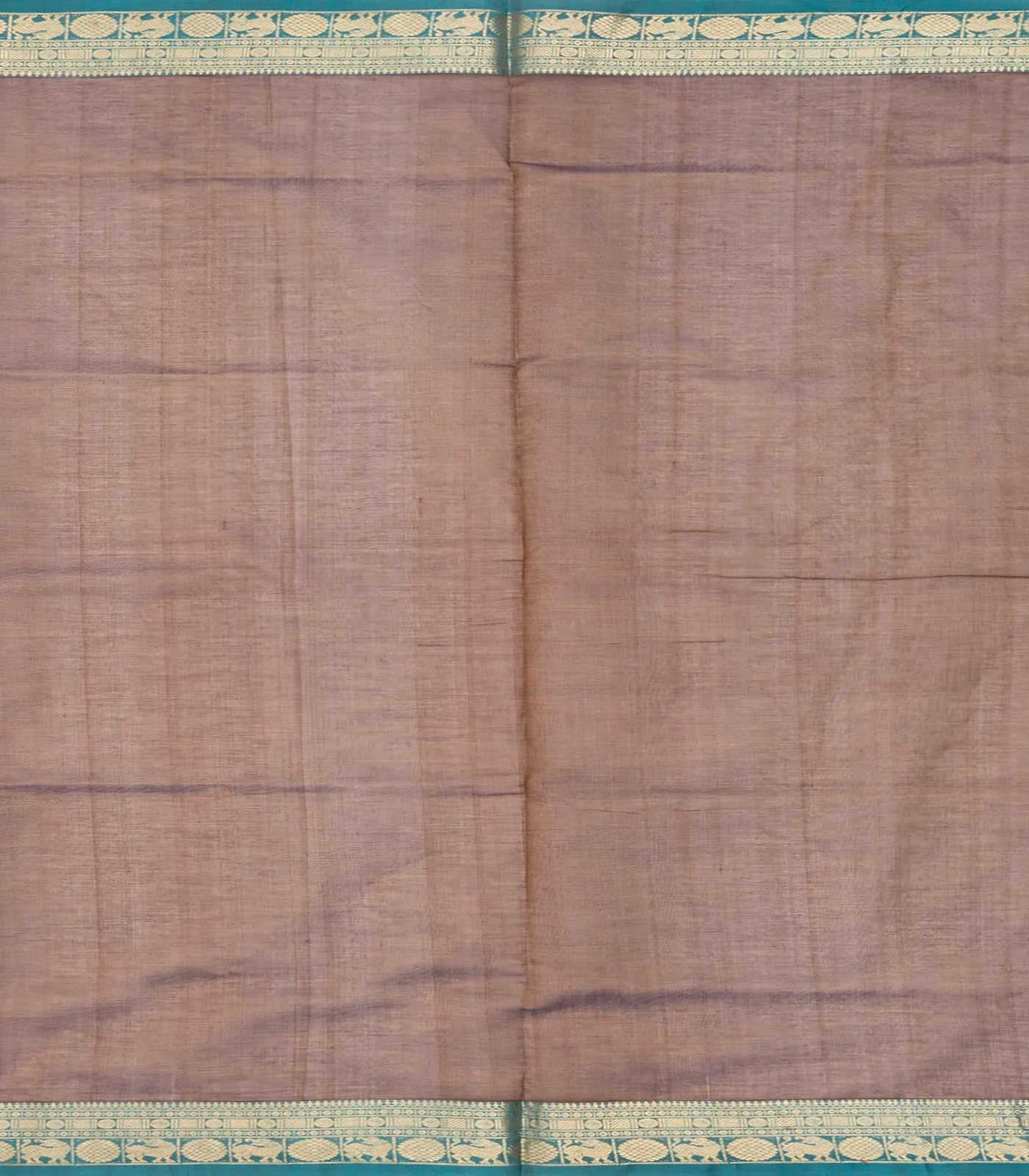 Dark Brown Handloom Silk Cotton Saree With Yazhi Buttas