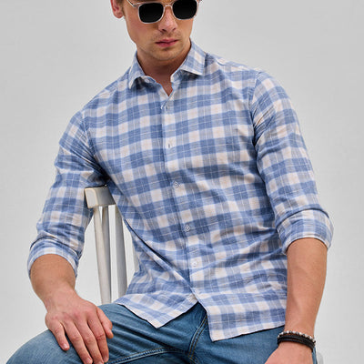 Blue Checks Slim Fit Shirt