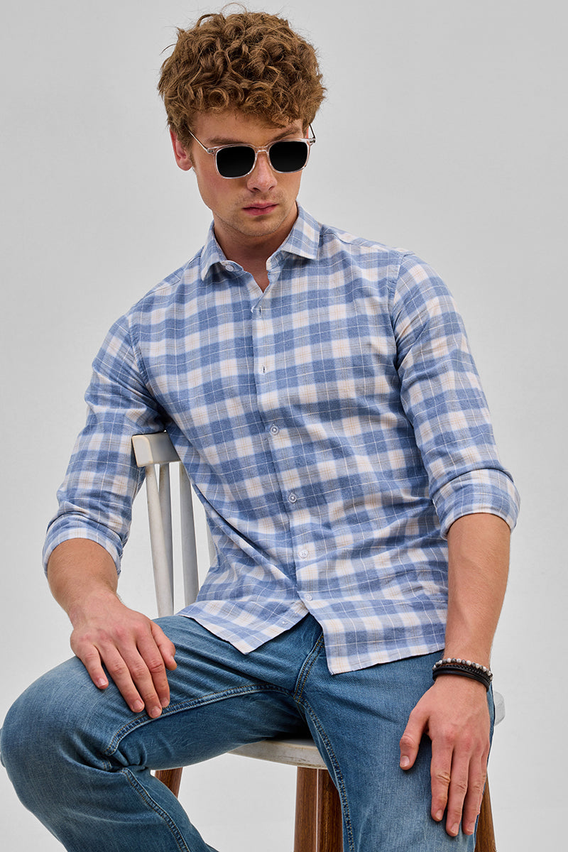 Blue Checks Slim Fit Shirt