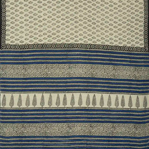 Taupe Woven Jaipur Cotton Saree Printed With Black Floral Motifs