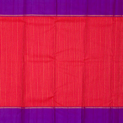 Turmeric Yellow Handloom Kanchipuram Korvai Silk Saree With Floral Motifs