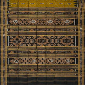 Olive Green Handloom Orissa Silk Saree With Tie & Dye Floral Motifs