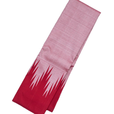 Dusty Pink Handloom Kanchipuram Korvai Silk Saree With Crimson Border