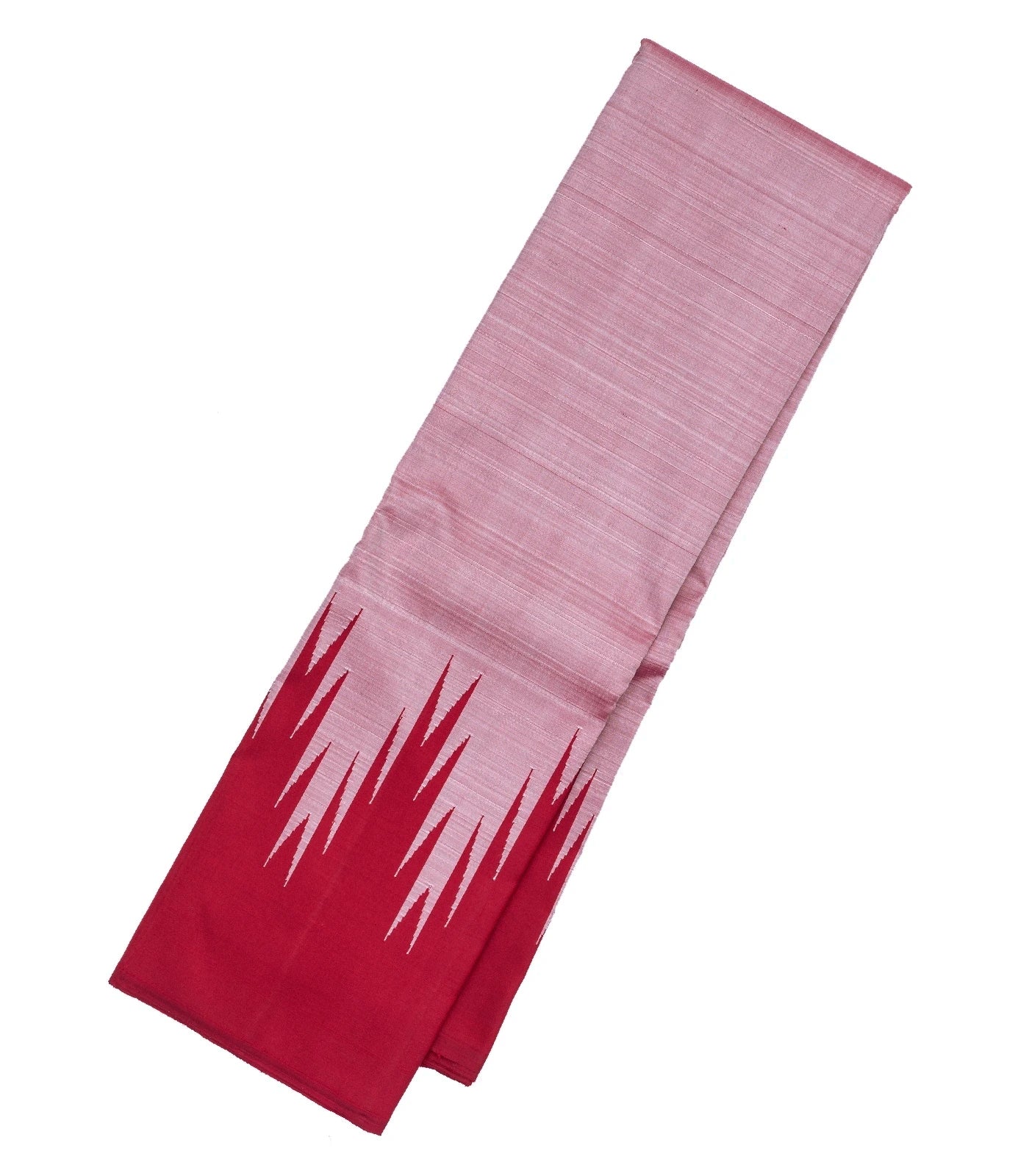 Dusty Pink Handloom Kanchipuram Korvai Silk Saree With Crimson Border