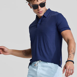 Dark Blue Stitchless Polo T-Shirt