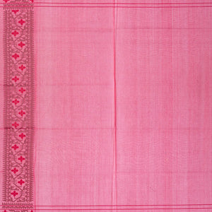 Dark Peach Handwoven Banarasi Silk Cotton Saree With Floral Vine Motifs