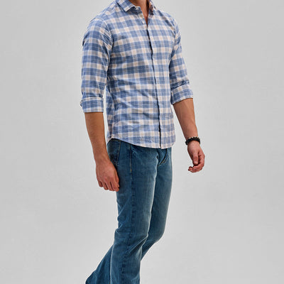 Blue Checks Slim Fit Shirt