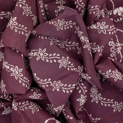 Lilac Sungudi Cotton Saree With Tie & Dye Floral Motifs