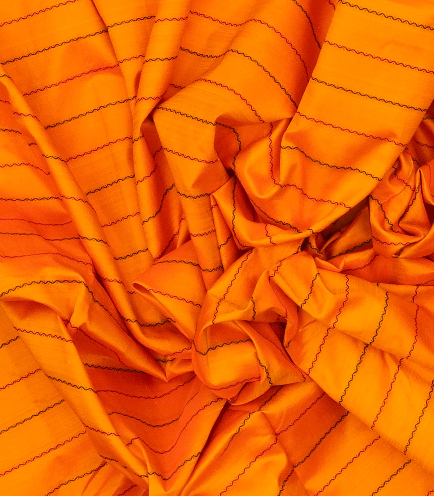 Mango Yellow Handloom Kanchipuram Korvai Silk Saree With Stripes