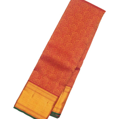 Crimson Handloom Kanchipuram Silk Saree With Jaal Motifs