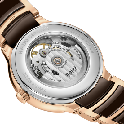 Rado Centrix Automatic Diamonds Open Heart Brown & Rose Gold Dial Unisex 39.5MM