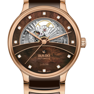Rado Centrix Automatic Diamonds Open Heart Brown & Rose Gold Dial Unisex 39.5MM