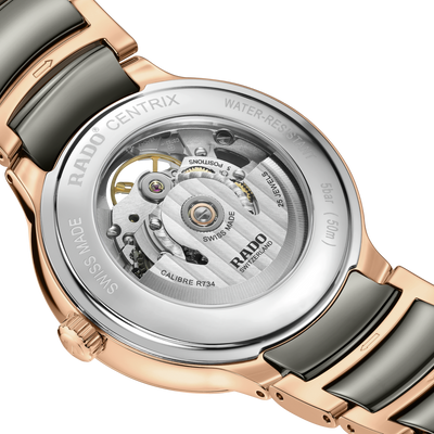 Rado Centrix Automatic Diamonds Open Heart Rose Gold & Silver Dial Unisex 39.5MM