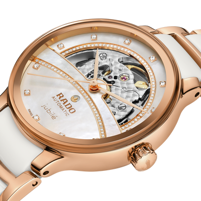 Rado Centrix Automatic Diamonds Open Heart White Dial Women 35MM