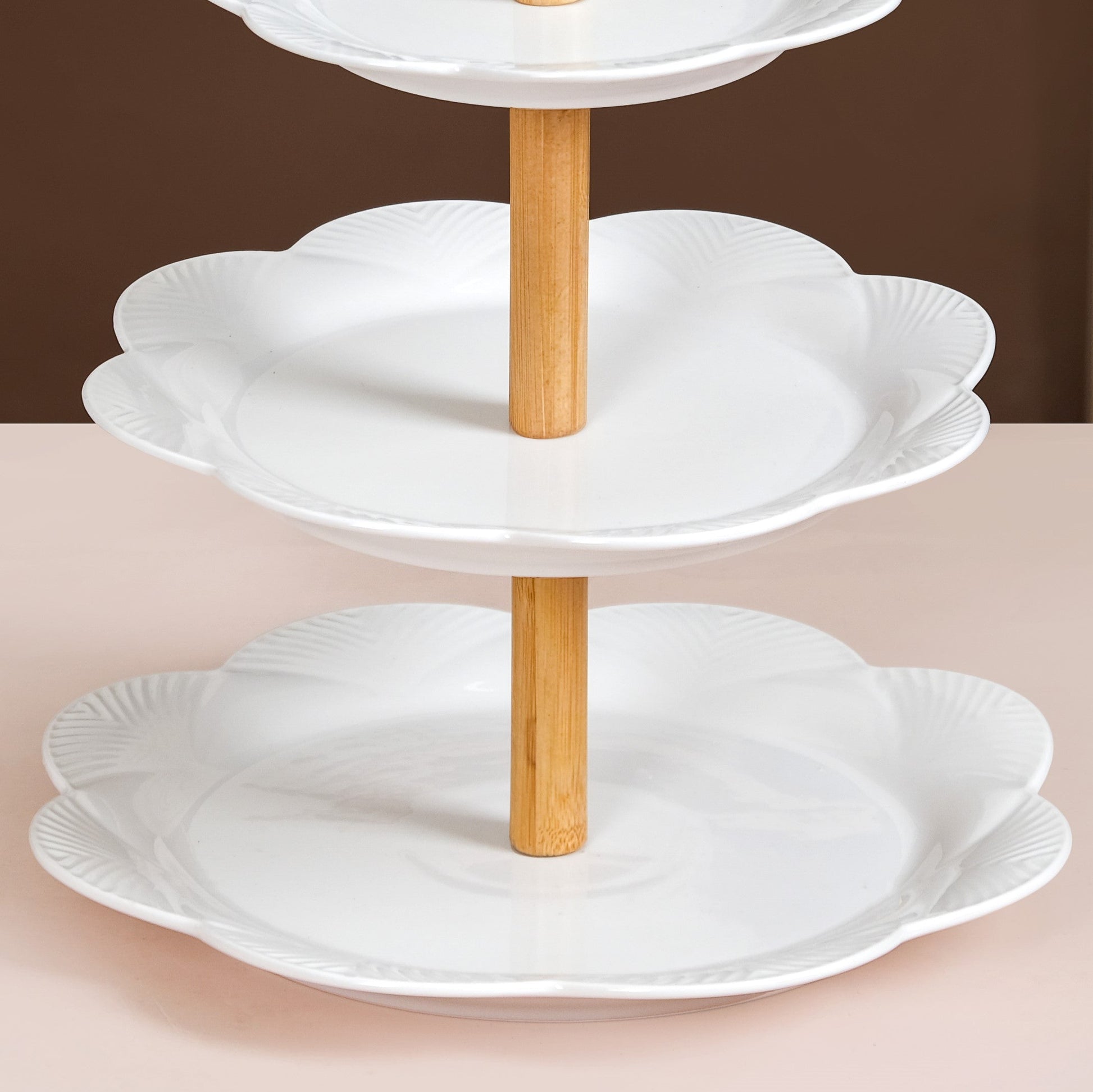 Blanca White Ceramic 3 Tier Cake Stand