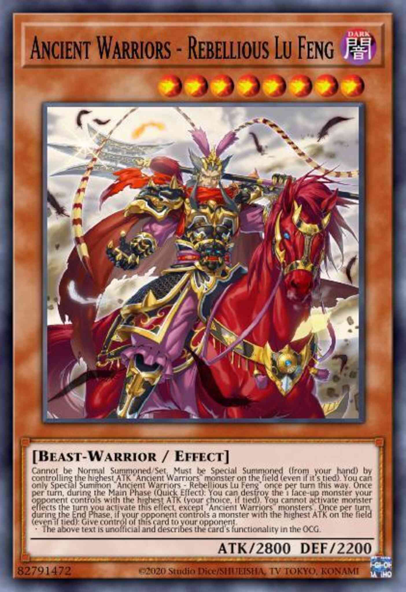 Ancient Warriors - Rebellious Lu Feng - BLVO-EN025 - Super Rare - 1st Edition