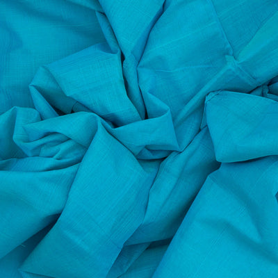 Light Blue Mangalagiri Cotton Saree With Contrast Border
