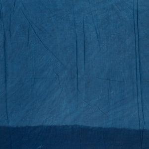 Indigo Woven Jaipur Cotton Saree Printed With White Stripes