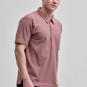 Mauve Textured Polo T-Shirt
