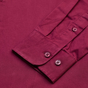 Maroon Solid Double Pocket Overshirt