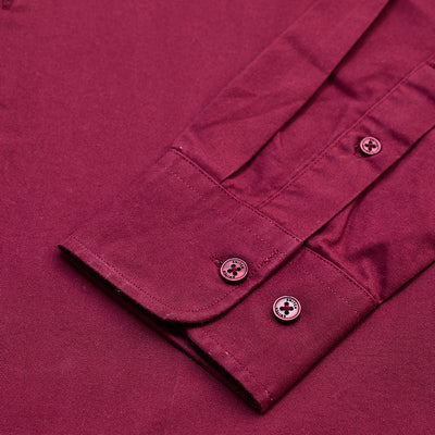 Maroon Solid Double Pocket Overshirt