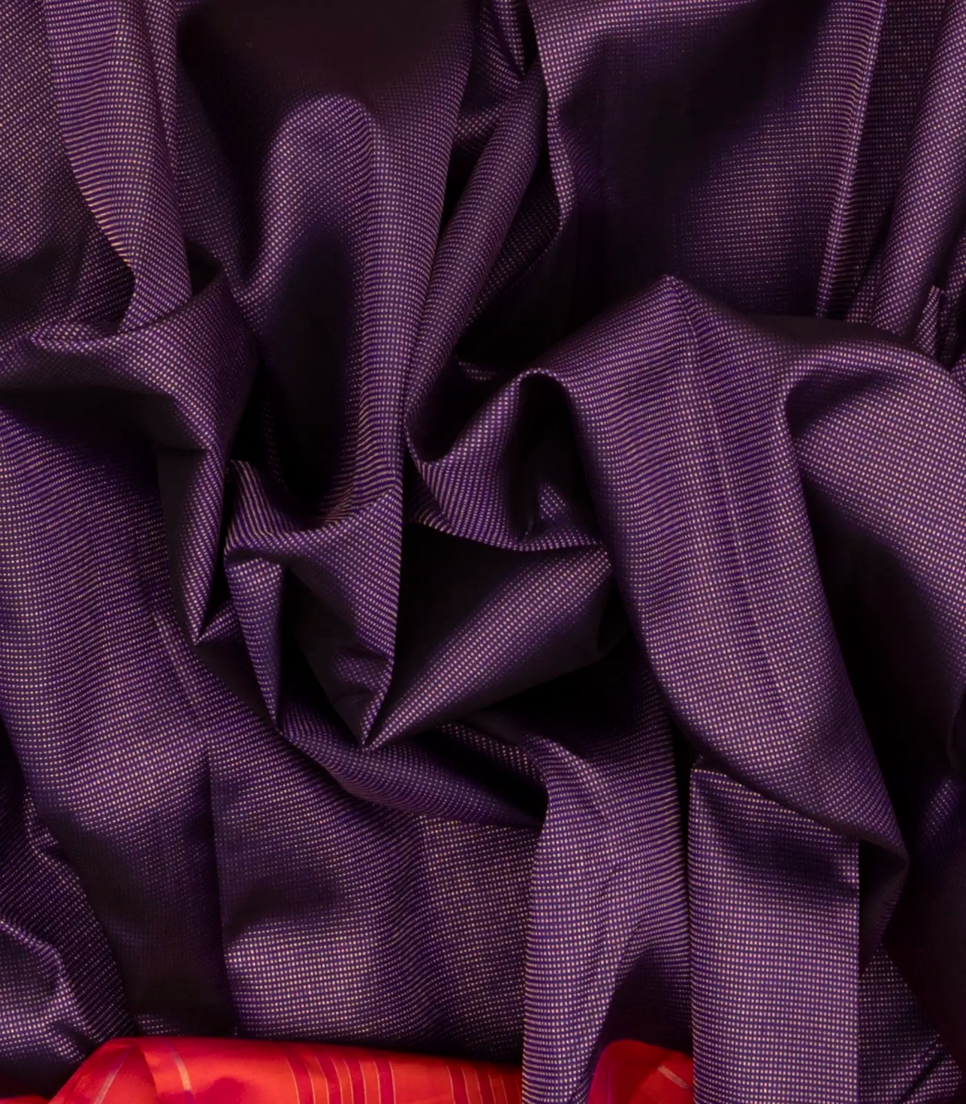 Lilac Handloom Kanchipuram Korvai Silk Saree With Zari Stripes