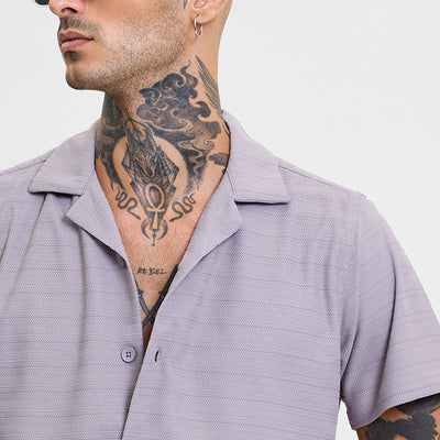 Lavender Stripes Box Fit Shirt