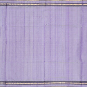 Lavender Handloom Silk Cotton Saree With Zari Checks