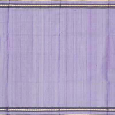 Lavender Handloom Silk Cotton Saree With Zari Checks