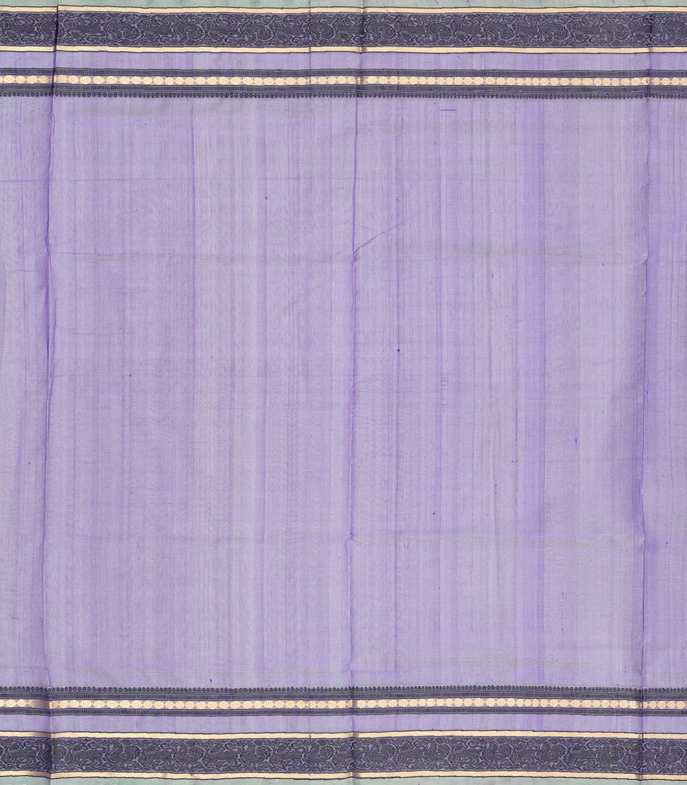 Lavender Handloom Silk Cotton Saree With Zari Checks
