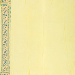 Yellow Handwoven Banarasi Khaddi Georgette Silk Saree With Kamalam Motifs
