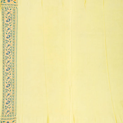 Yellow Handwoven Banarasi Khaddi Georgette Silk Saree With Kamalam Motifs