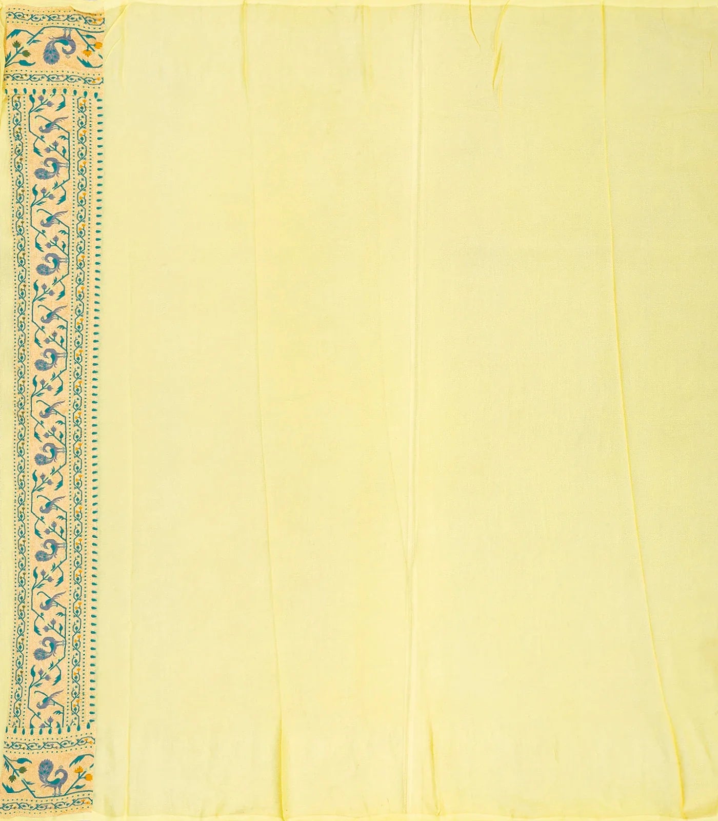 Yellow Handwoven Banarasi Khaddi Georgette Silk Saree With Kamalam Motifs