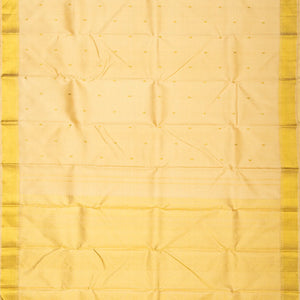 Sandal Handloom Kanchipuram Silk Saree With Zari Buttas